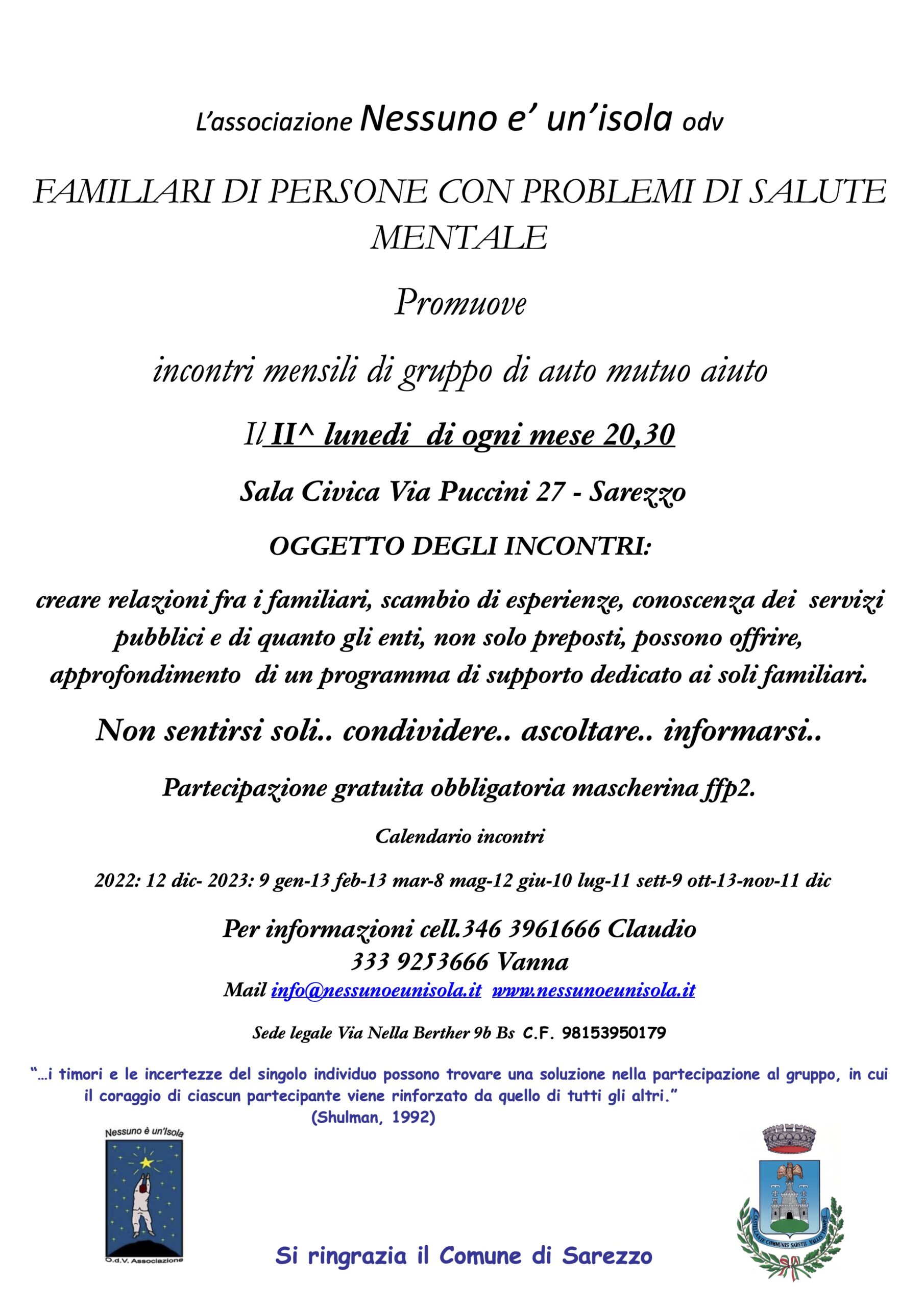 Incontri di auto mutuo aiuto – Sarezzo